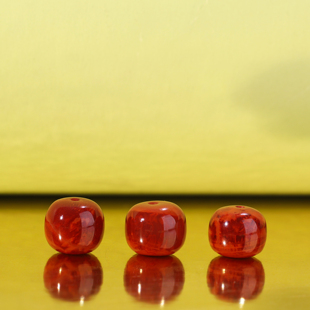 帝廷家！四川凉山南红 瓦西料 满肉火焰红散珠 老型珠 对珠配饰珠