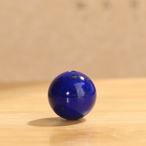 青金石圆珠单颗高货老矿微金微白