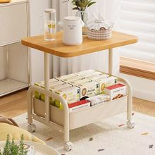 可移动小推车复古床头柜置物架客厅茶几沙发边几储物架简易餐桌台