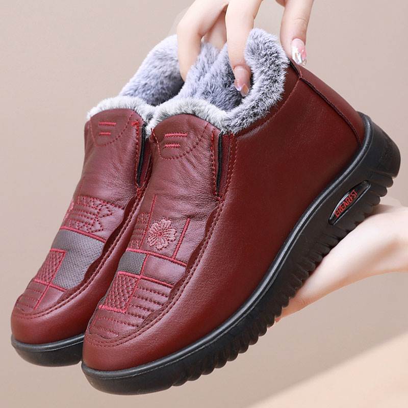 冬季老北京布鞋女棉鞋加绒保暖一脚蹬老年人妈妈鞋居家老太太棉拖