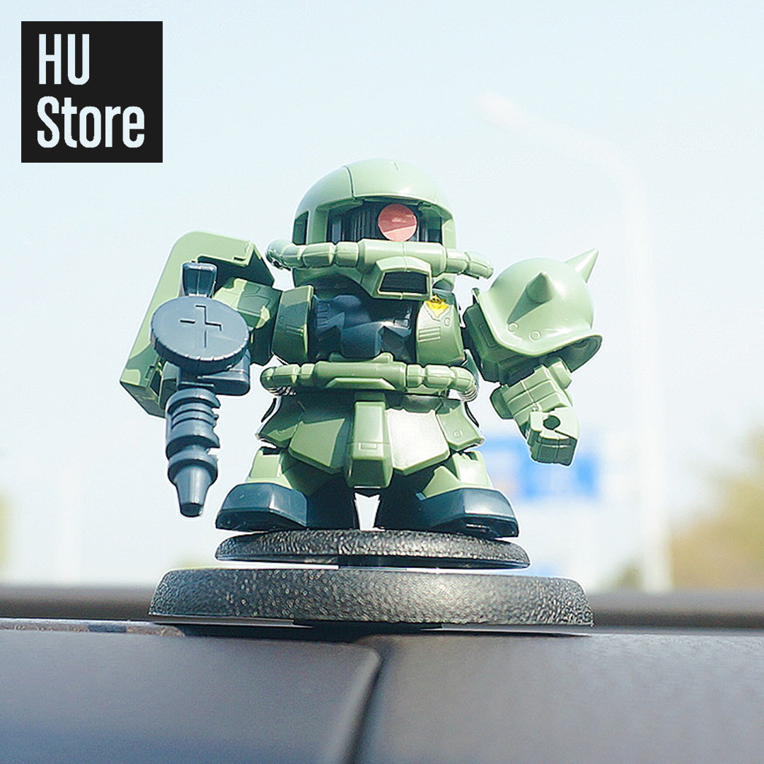 【日本万代】q版高达机器人绿色扎古模型摆件 车载香薰装内饰品