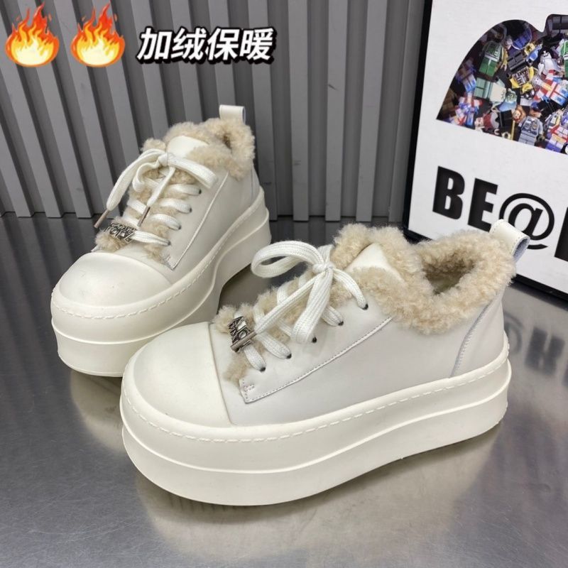 冬季加绒保暖松糕小白鞋女