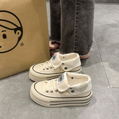 女鞋 2025新款 小众百搭运动休闲鞋 增高板鞋 厚底高帮帆布鞋 女款