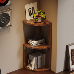 实木转角书架桌面小型置物架办公桌书桌小书柜多层杂物整理收纳架