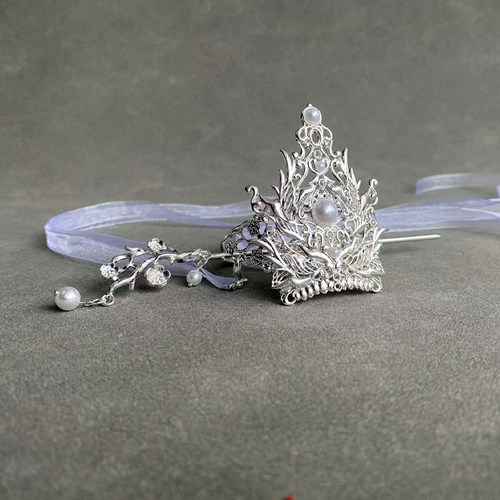 顶冠发冠合金新中式发饰手工制作