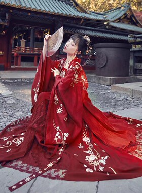 【婚服出租】十三余小豆蔻儿牡丹国色刺绣大袖衫婚服外套汉服女