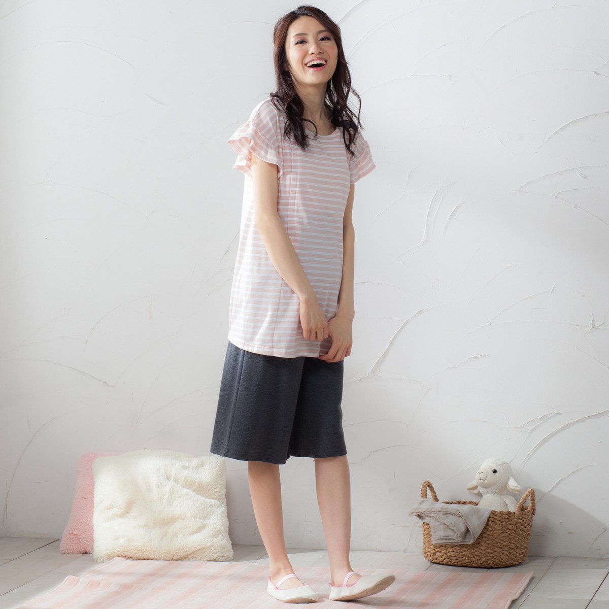 데일리 싱글 여름 얇은 반팔 출산 탑 엄마 모유 수유 티셔츠 나들이 모유 수유 탑