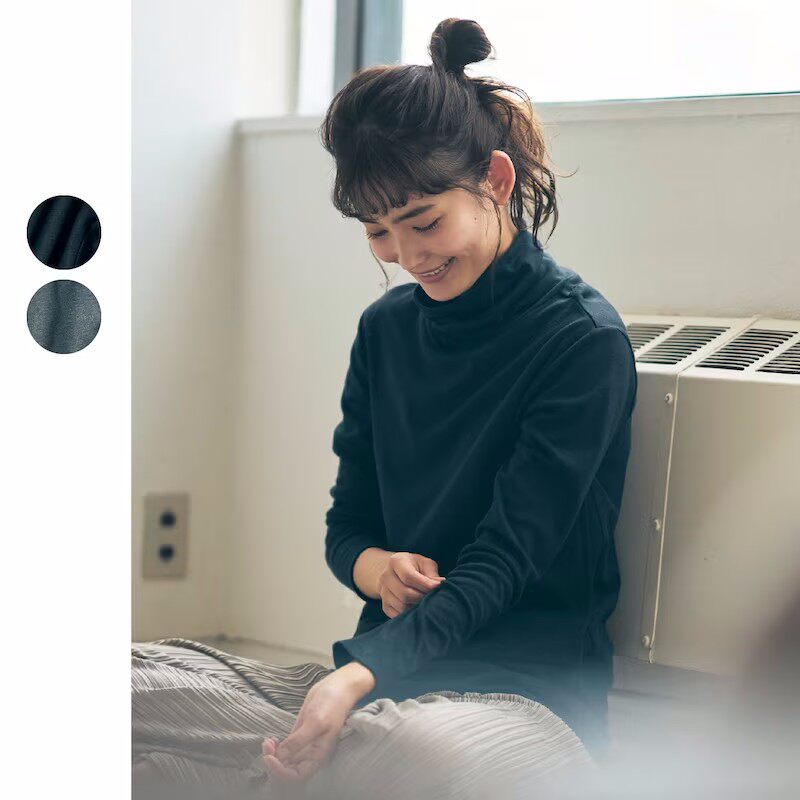 일본 수출 순면 하이넥 임산부 상의 산후 수유 상의 가을 겨울 긴팔 수유 상의