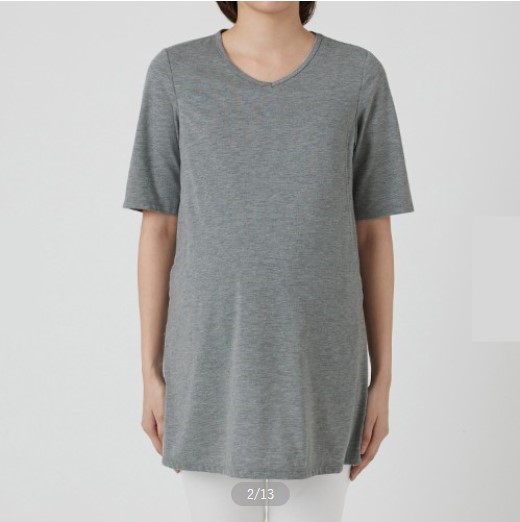 RIDAN QIANJIA 순면 작은 V 넥 간호 T 셔츠 여름 반팔 간호 T 셔츠