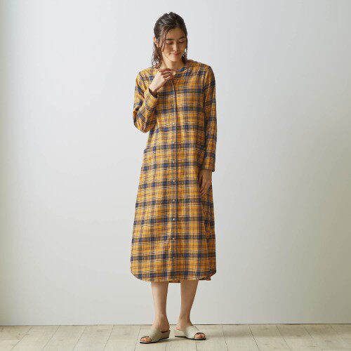 RIDAN QIANJIA 가을 겨울 출산 면화 양털 잠옷 산후 긴팔 간호 스커트 순면 간호 원피스 드레스