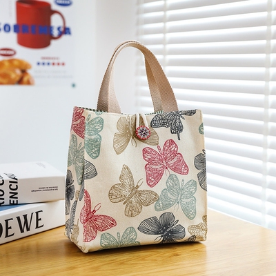 布袋子手提外出时尚收纳袋学生拎书结实耐用大容量短途旅行手拎袋