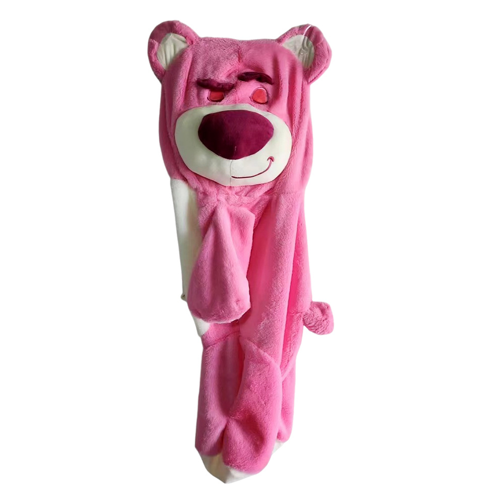 卡通草莓熊皮壳外皮套衣毛绒玩具 半成品小熊外贸外壳厂家批发