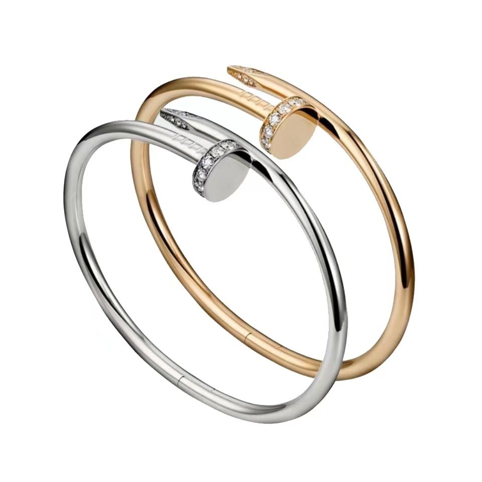 跨境钉子手镯女不掉色手环男款钛钢简约潮人个性高级感玫瑰金百搭