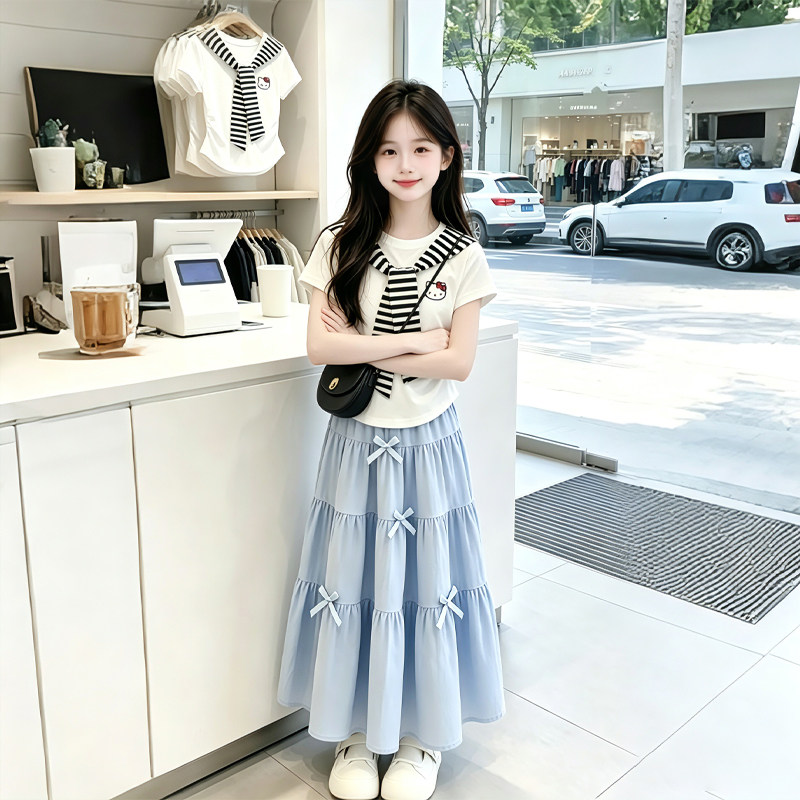 女童夏装连衣裙2026新款儿童夏季裙子套装中大童女孩公主裙两件套