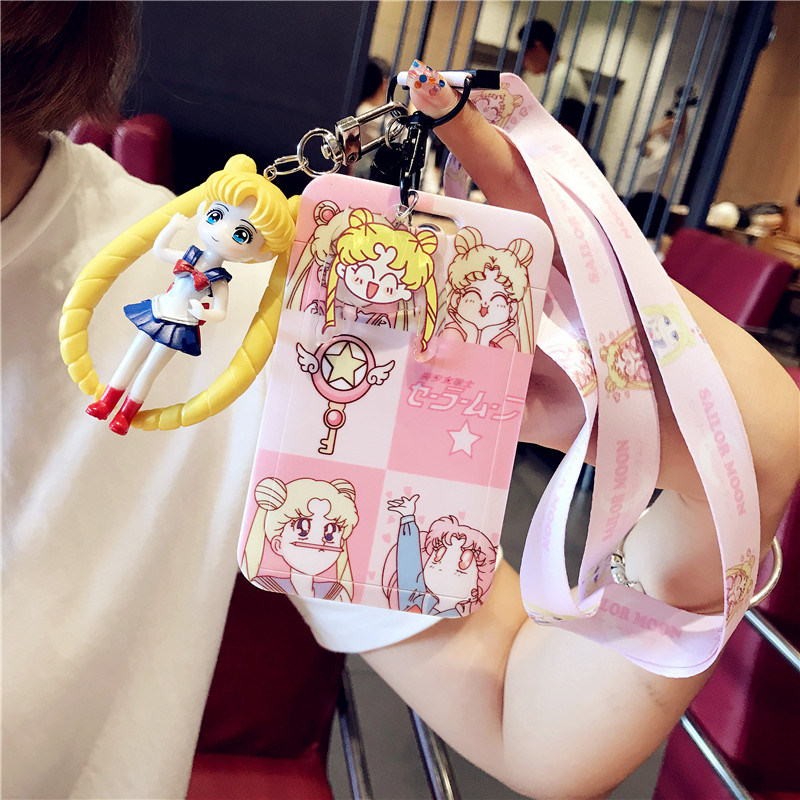 美少女战士硬壳单卡学生女校园卡带挂绳卡套门禁胸卡公交饭卡套