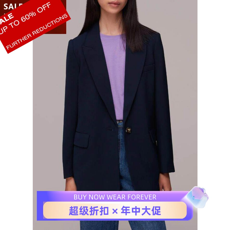 WHISTLES一粒扣西服藏蓝色