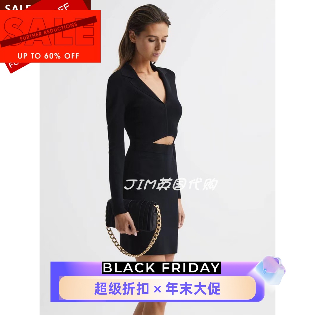 REISS黑色西服裙针织裙英伦显瘦