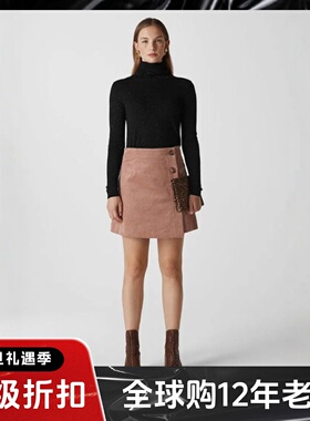 UNI CLOSET黑色长袖针织衫毛衣高领短款金属纤维混纺英伦日常通勤