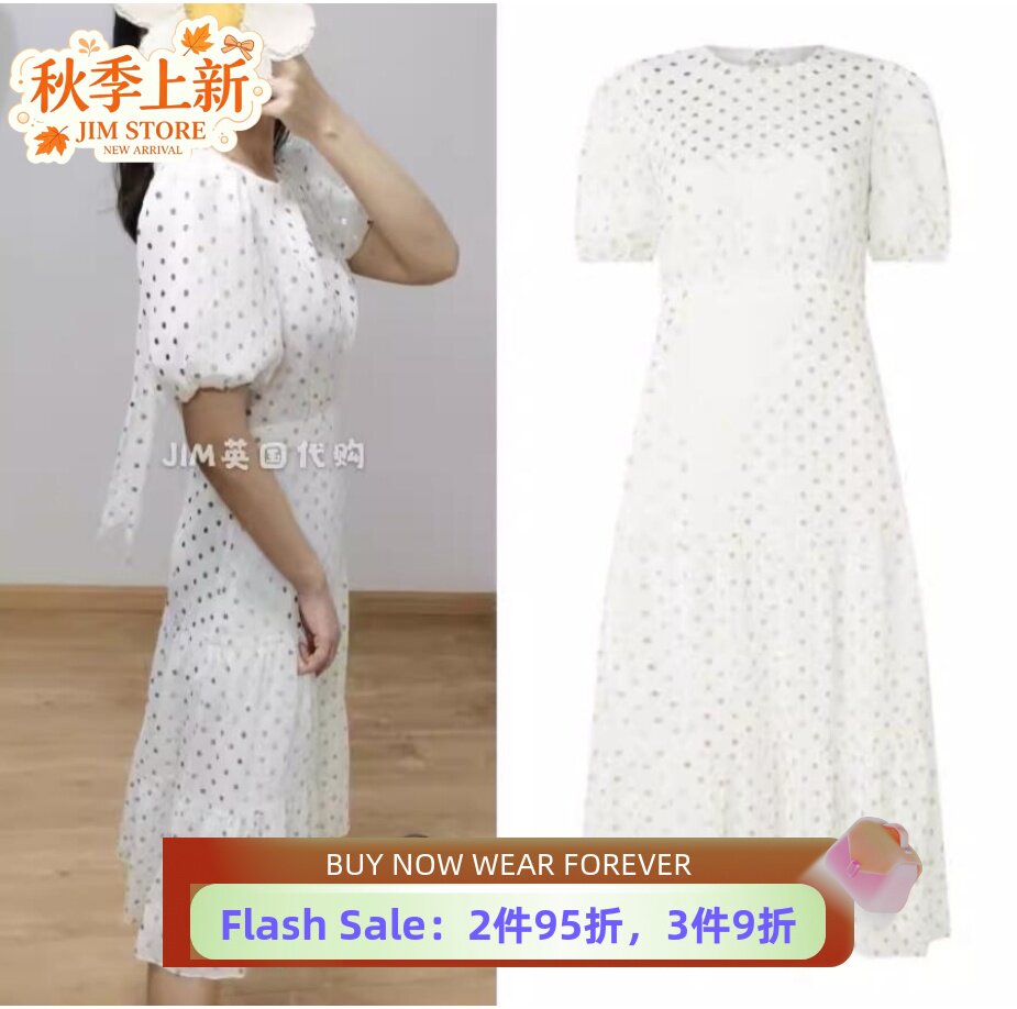 短袖连衣裙波点中长清新淑女
