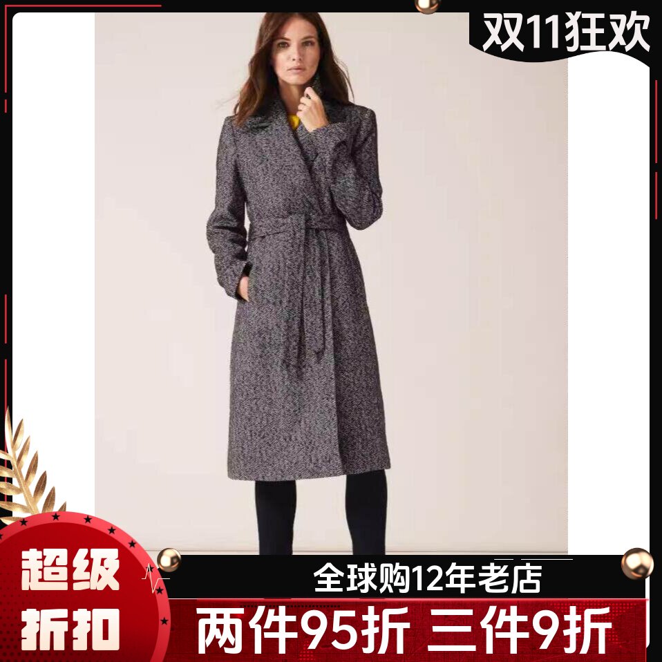 PhaseEight西服领外套中长系带