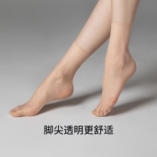 兰妲0d丝袜超薄款 脚尖透明隐形袜 肉色无痕水晶丝短袜女夏季