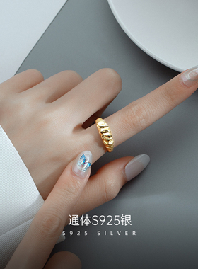 欧美银戒指金美澳银百搭字母戒指