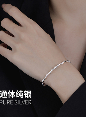 2025年新款高级感轻奢精致925纯银细手镯女学生ins小众设计冷淡风