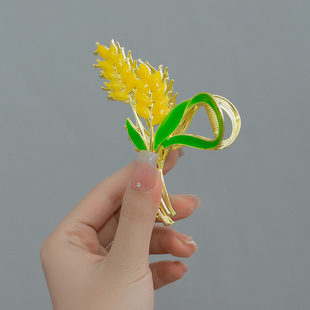 金美澳麦穗发夹女2026新款发卡后脑勺盘头发鲨鱼夹子头饰网红抓夹