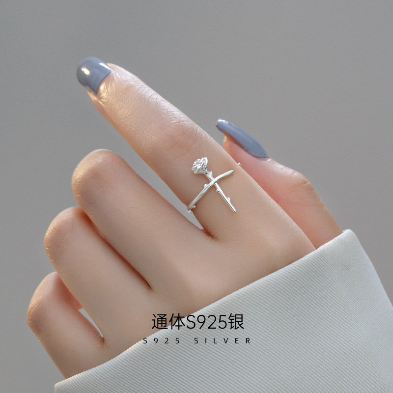 【S925银】玫瑰花戒指图片