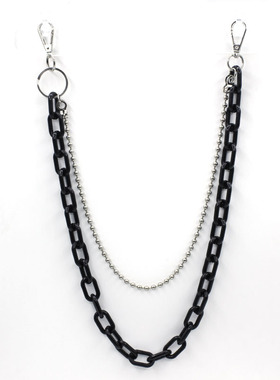 欧美街头复古百搭链条配饰ins个性潮流嘻哈荧光树脂裤链挂件