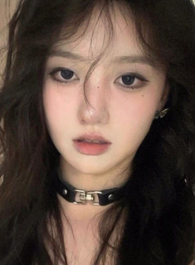 欧美朋克个性 环扣黑色项圈皮革颈链CHOKER原创