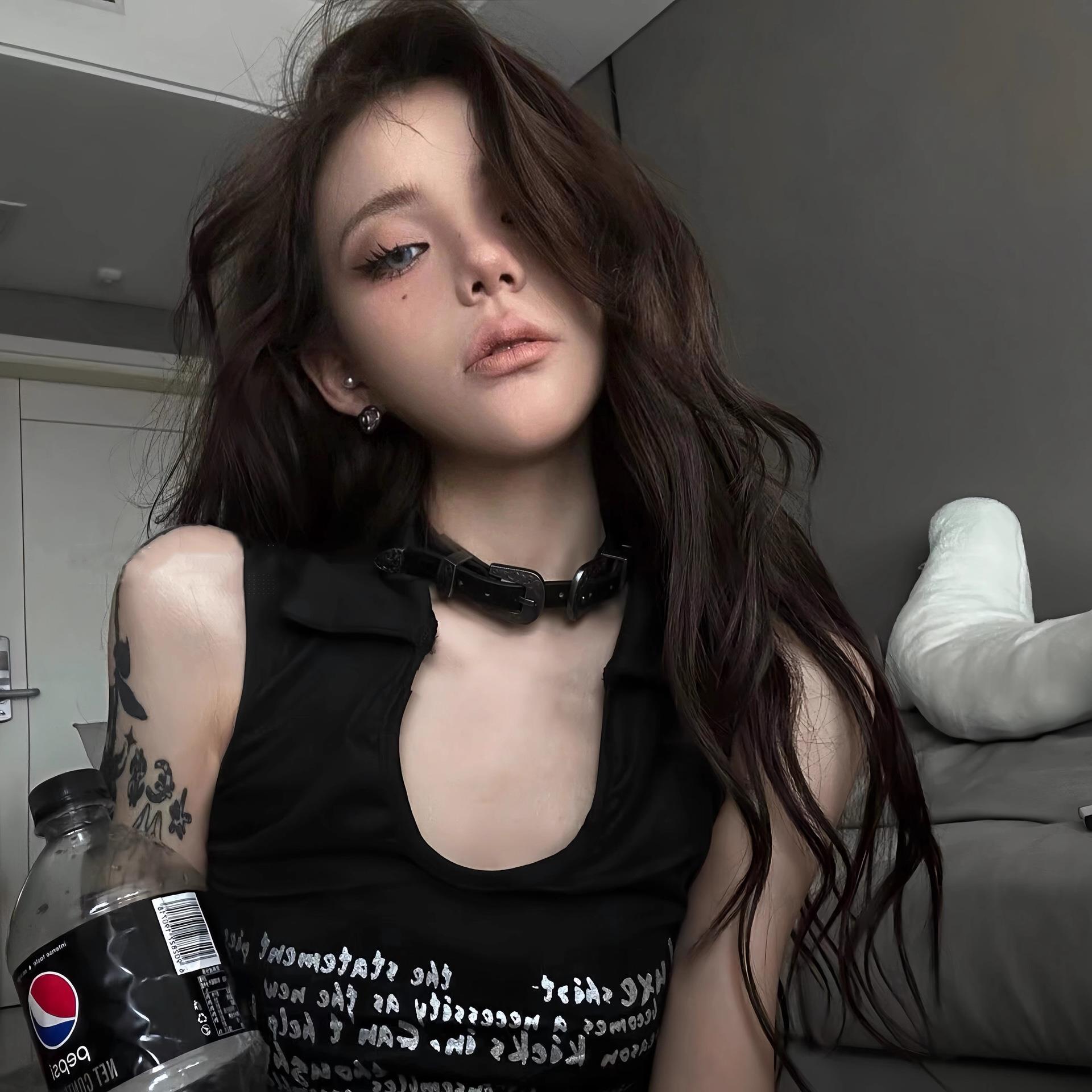 choker/.复古重工朋克金属项圈y2k甜酷辣妹千禧暗黑男女颈环项链图片
