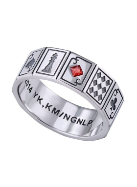 游戏人生戒指幸运石联名二次元动漫周边空白休比指环搭配银饰