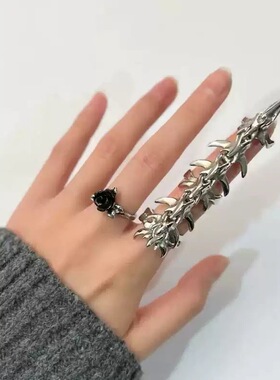 骨骼暗黑朋克摇滚机械感机能酷炫个性小众亚文化戒指指环