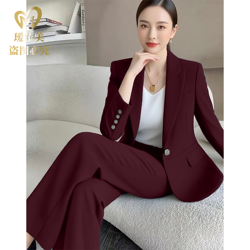 高端西装套装女秋冬通勤职业装显瘦时尚正肩西服两件套
