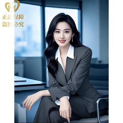 高端灰色羊毛天丝西装套装