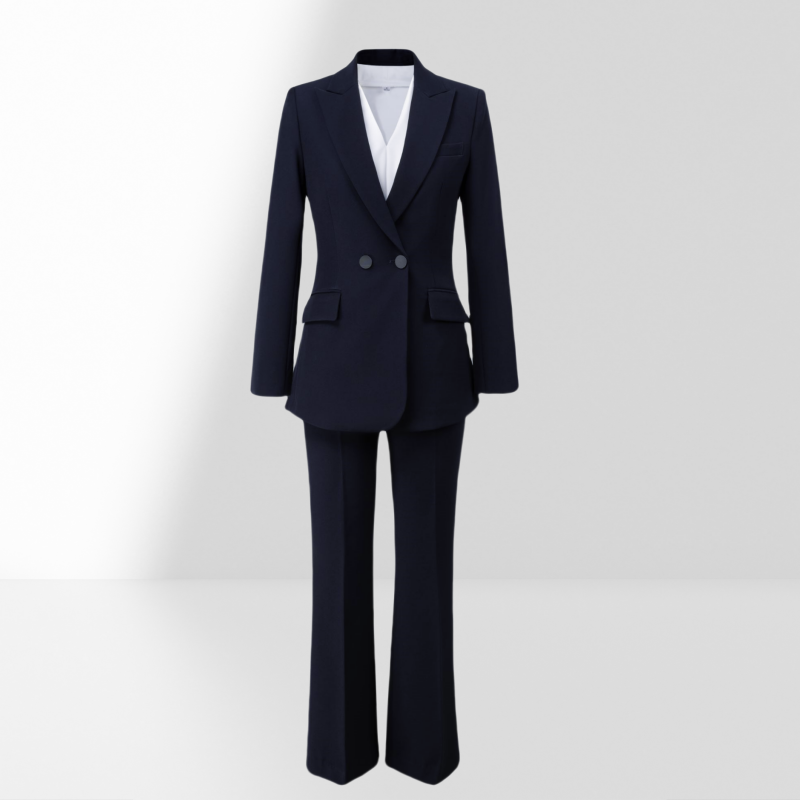 2024藏青色女西装套装高级感职业正装网红时尚小西装修身气质洋气