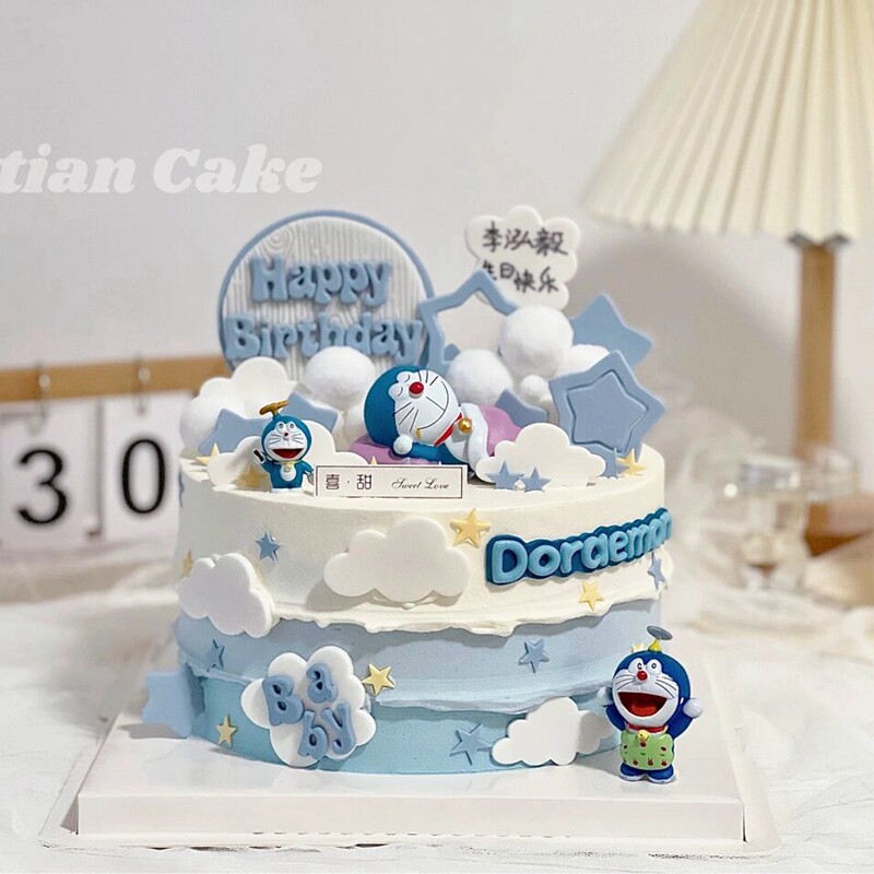 可爱胖子大雄棒球叮当猫生日蛋糕