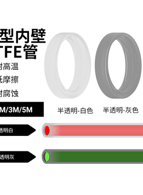 低阻力星型PTFE送料管铁氟龙管兼容1.75mm稳定耐高温3D打印机配件