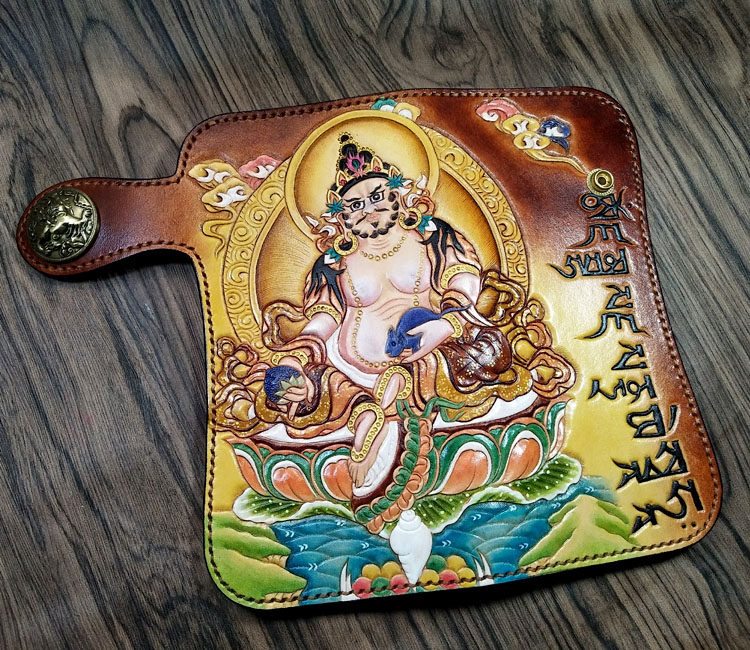 纯手工雕刻缝线意大利植鞣牛皮