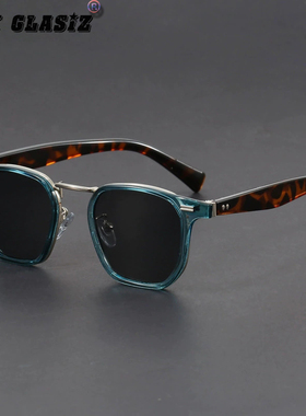 高颜值方形透明框男墨镜UV400小红书玳瑁复古防蓝光镜架平光镜