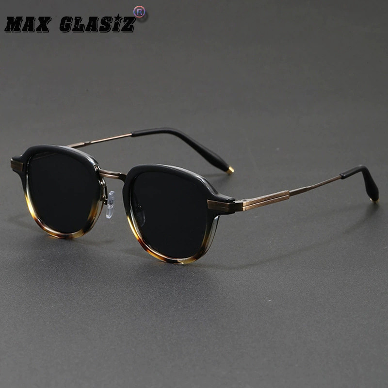 新款潮流方框高级感时尚百搭小众玳瑁拼接金属镜框文艺复古平光镜