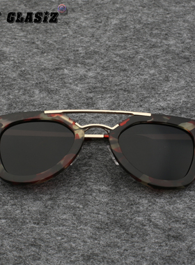 韩版复古太阳镜双鼻梁方形女士