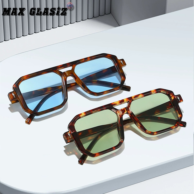 新款欧美个性男女士时尚太阳镜ins方框潮流复古文艺跨境墨镜简约