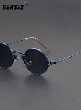 高级感痞帅美式复古圆脸墨镜