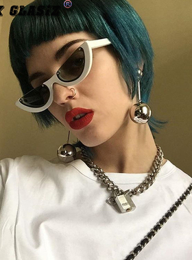 猫眼欧美半框炫彩百搭太阳眼镜