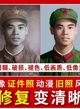 修复老照片低像素分辨率放大动漫卡通模糊图片处理提升变高清晰度