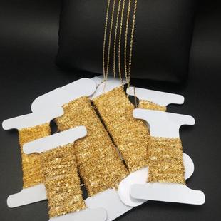 纯18K金散链Au750半成品链子DIY配件闪O圆O十字素链纯链