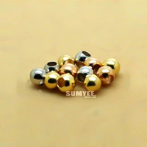 Импортные бусины, браслет с одной бусиной, золото 750 пробы, 8mm