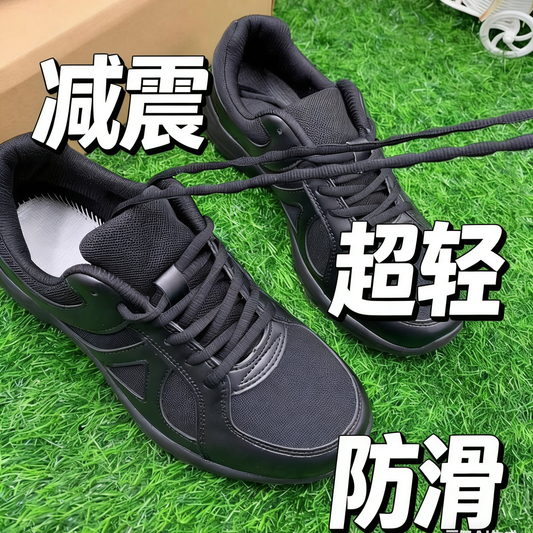 正品际华黑色胶鞋跑步训练黑色春秋作训鞋 夏季透气网眼跑步鞋